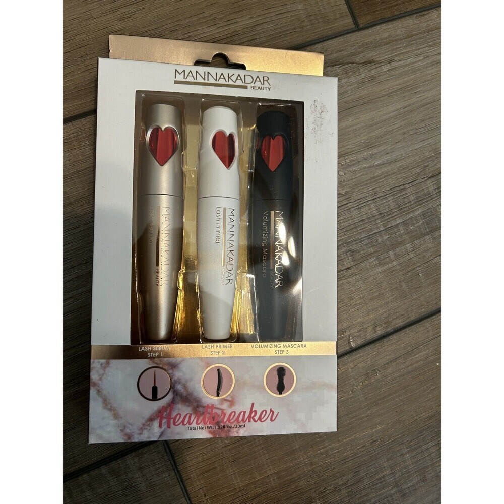MANNA KADAR  EyeLash Serum Primer & mascara‎ LOT Heartbreaker NEW